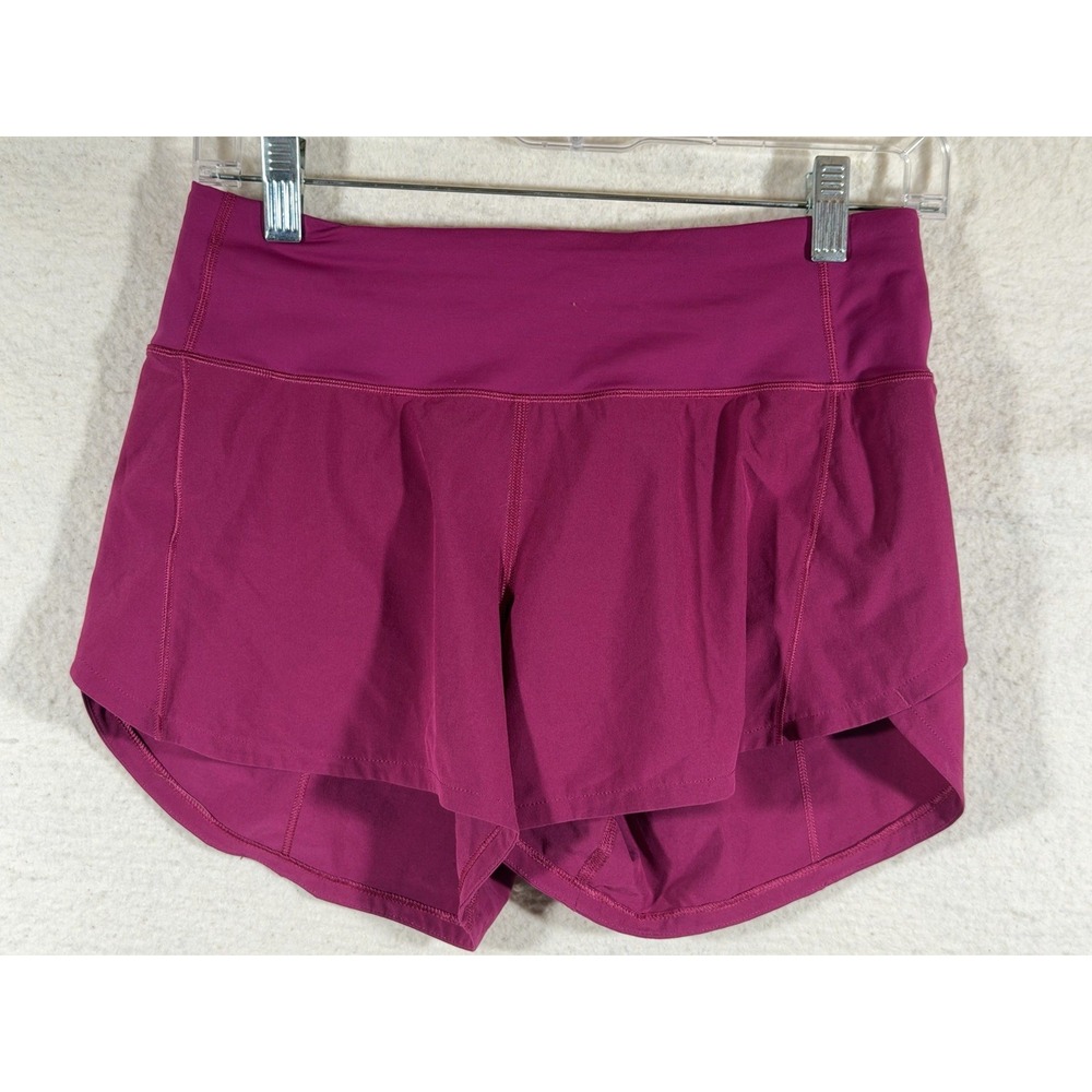 Lululemon Hotty Hot HR Running Shorts Women Size 4 Pink Polyester Athletic Sport